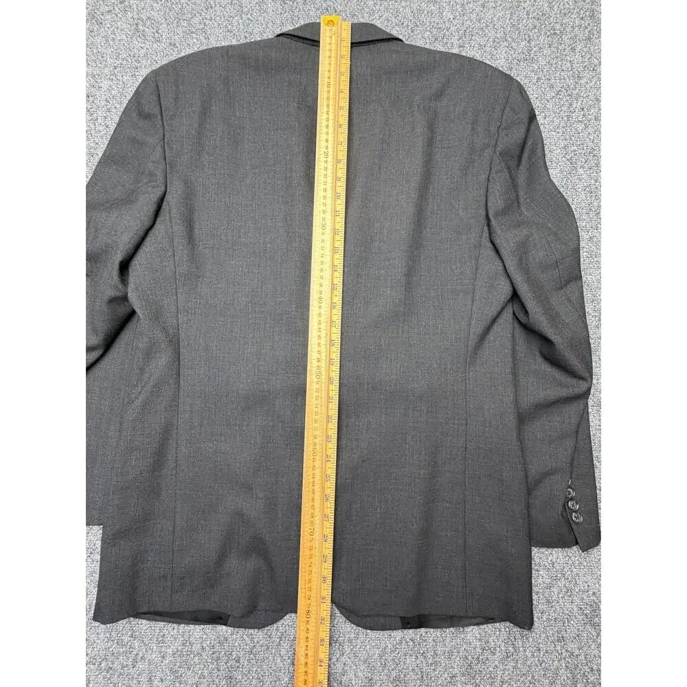 Vintage Burberrys Saks Fifth Avenue Mens Gray 100% Wool Blazer USA Made 42 44